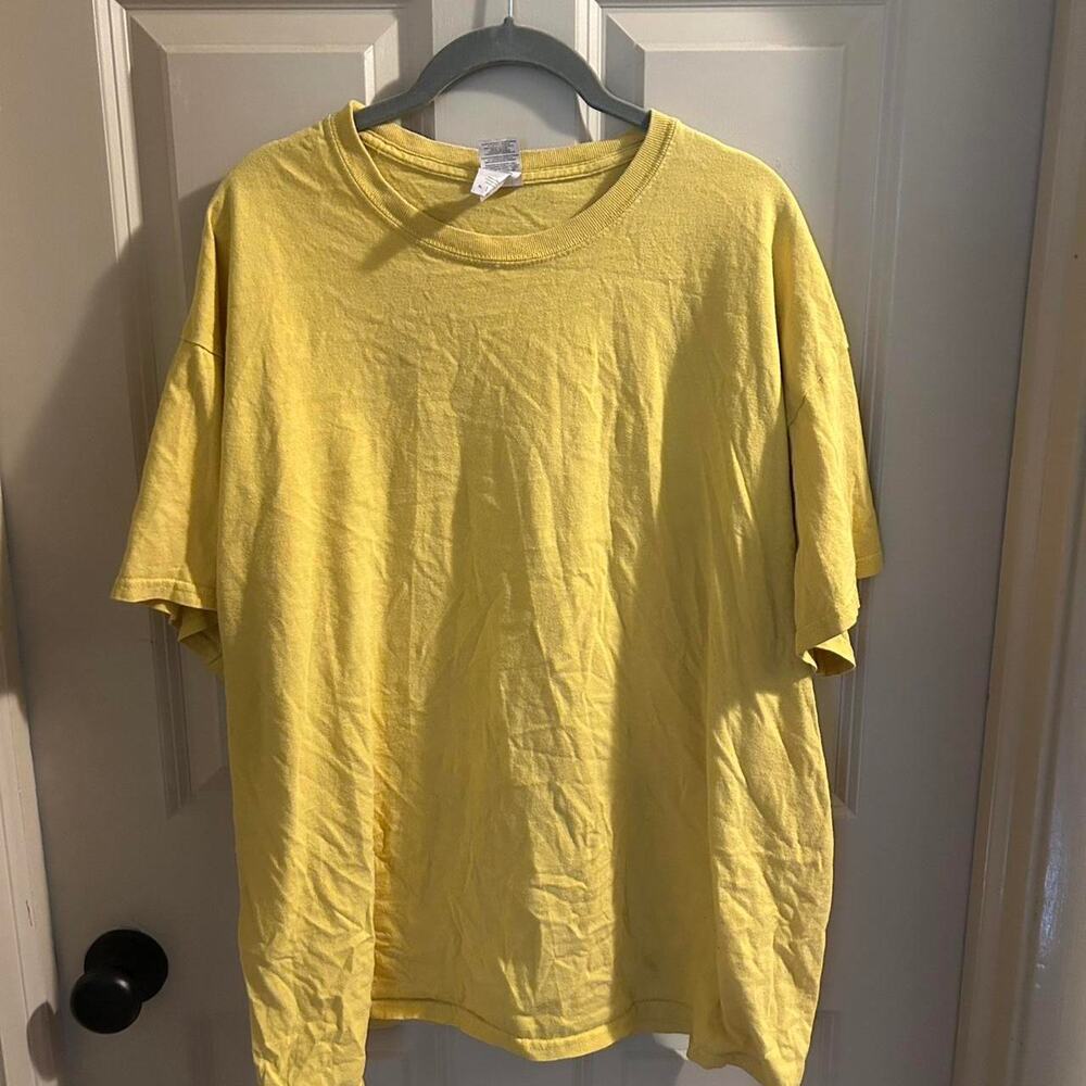 100 cotton yellow tee cottontee